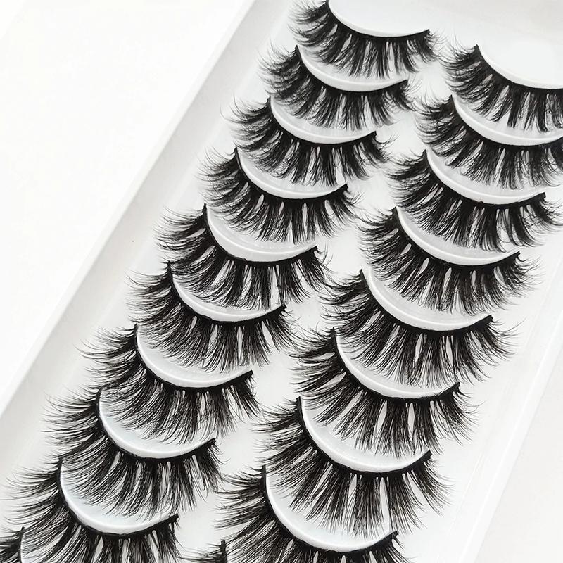 10Pairs 3D Mink Hair Eyelashes Extension