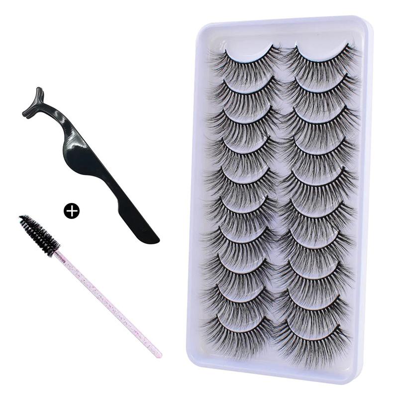 10Pairs 3D Mink Hair Eyelashes Extension