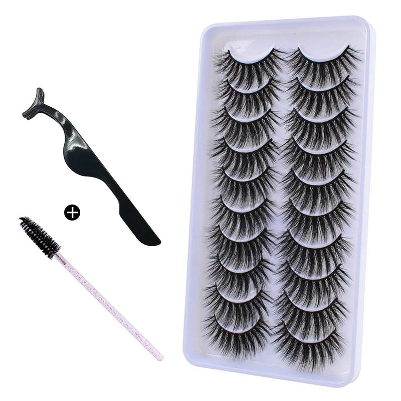 10Pairs 3D Mink Hair Eyelashes Extension