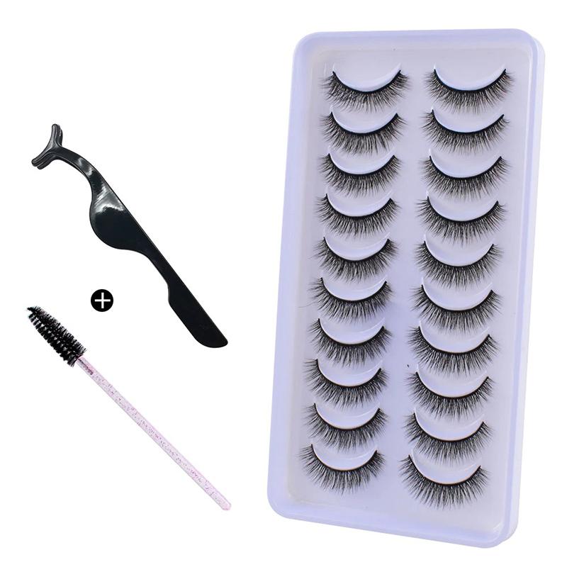 10Pairs 3D Mink Hair Eyelashes Extension