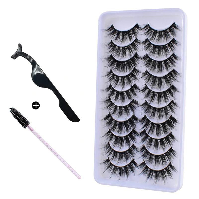 10Pairs 3D Mink Hair Eyelashes Extension