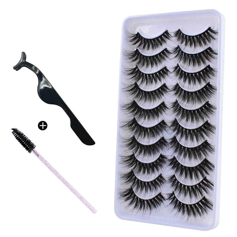 10Pairs 3D Mink Hair Eyelashes Extension