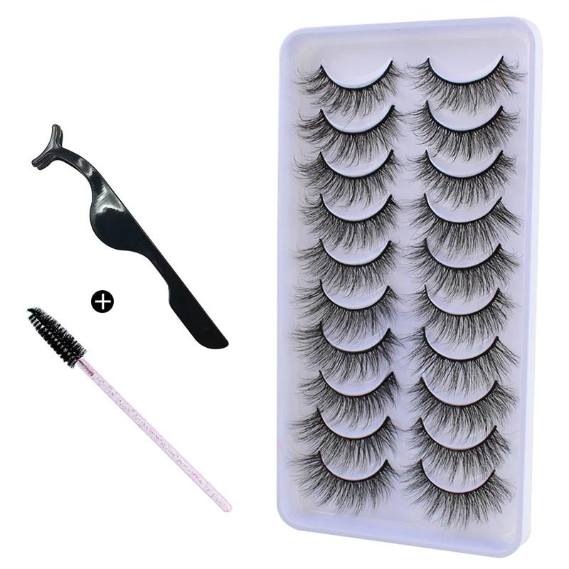 10Pairs 3D Mink Hair Eyelashes Extension