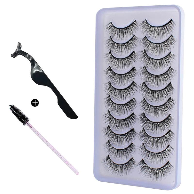 10Pairs 3D Mink Hair Eyelashes Extension