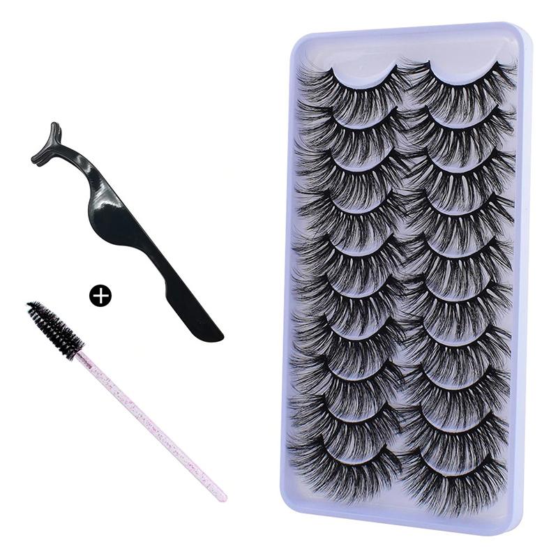 10Pairs 3D Mink Hair Eyelashes Extension