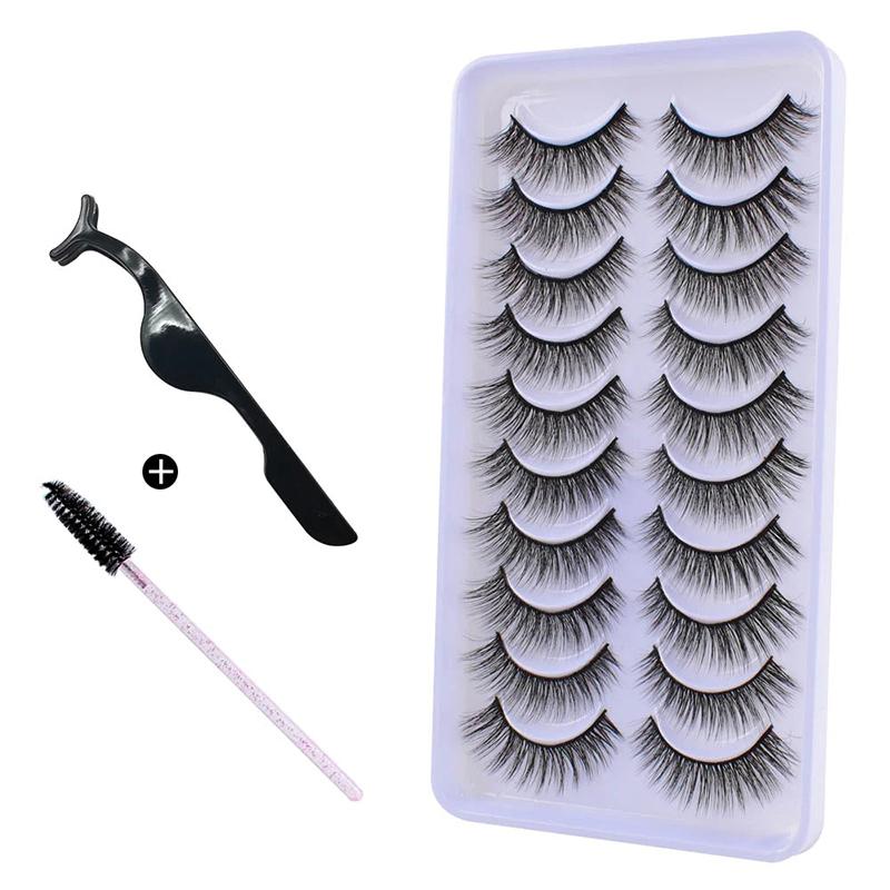 10Pairs 3D Mink Hair Eyelashes Extension