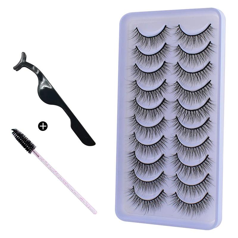 10Pairs 3D Mink Hair Eyelashes Extension