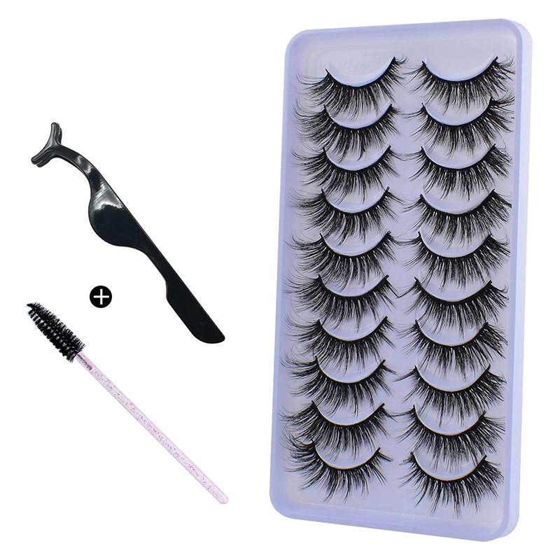 10Pairs 3D Mink Hair Eyelashes Extension