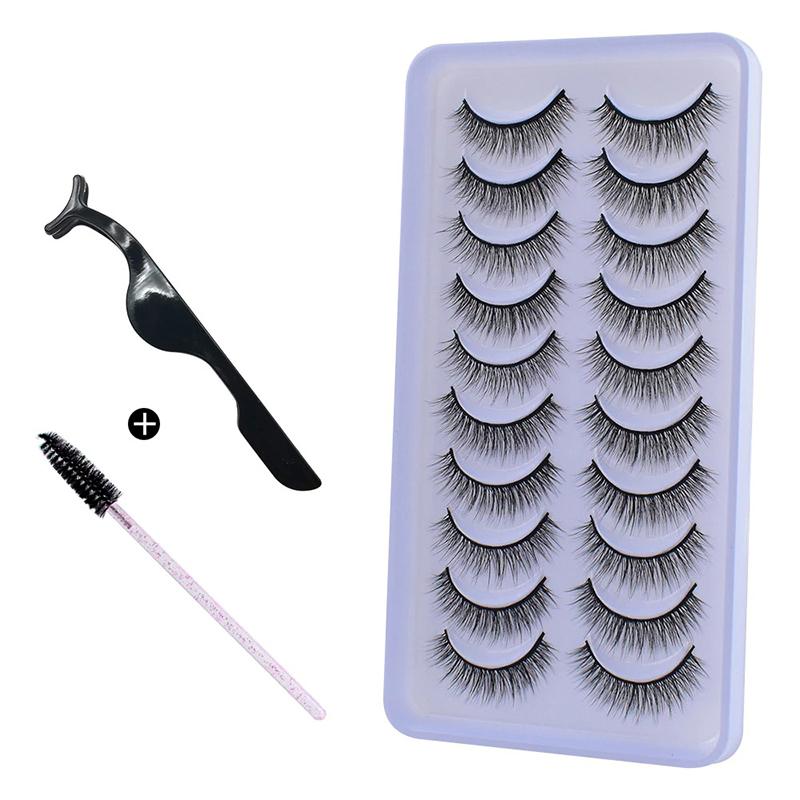 10Pairs 3D Mink Hair Eyelashes Extension