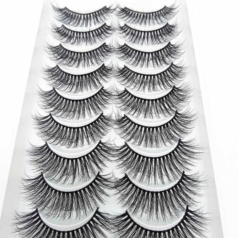 10Pairs 3D Mink Hair Eyelashes Extension