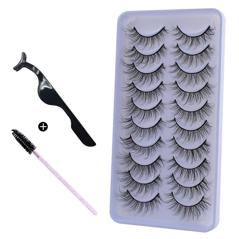 10Pairs 3D Mink Hair Eyelashes Extension