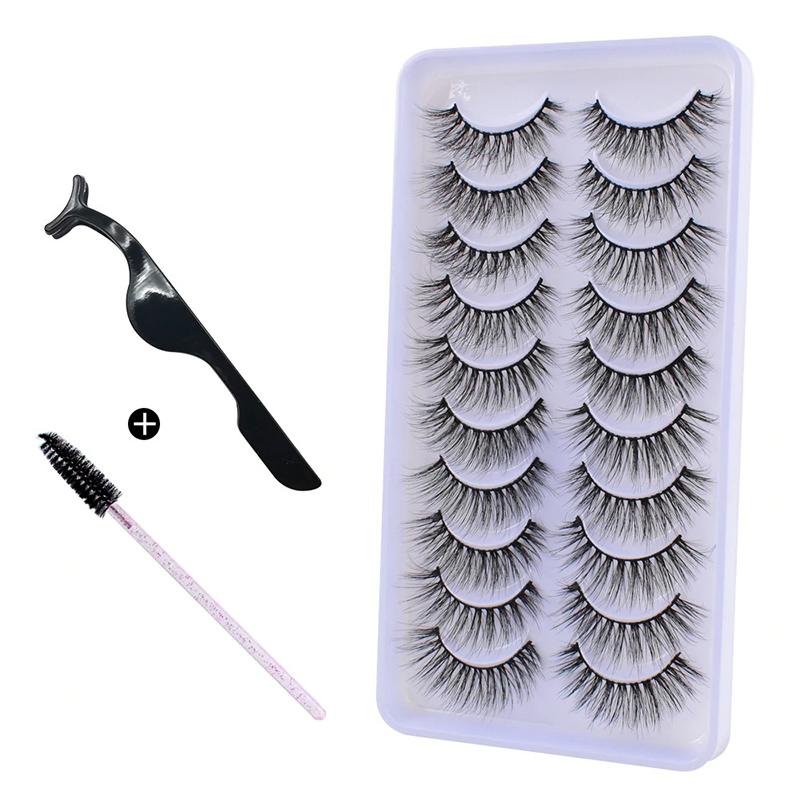 10Pairs 3D Mink Hair Eyelashes Extension