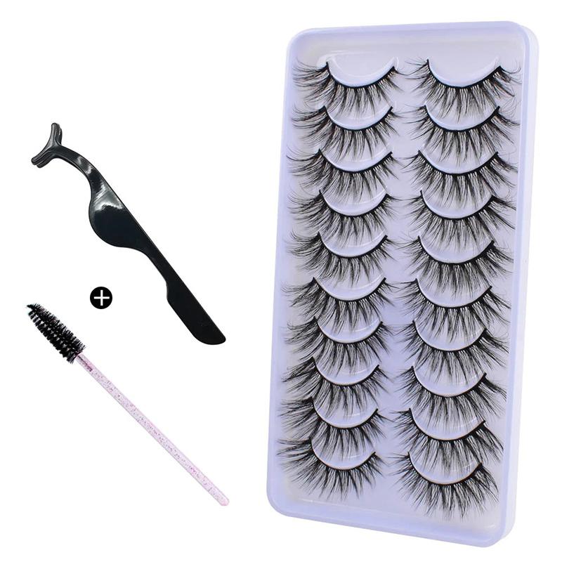 10Pairs 3D Mink Hair Eyelashes Extension