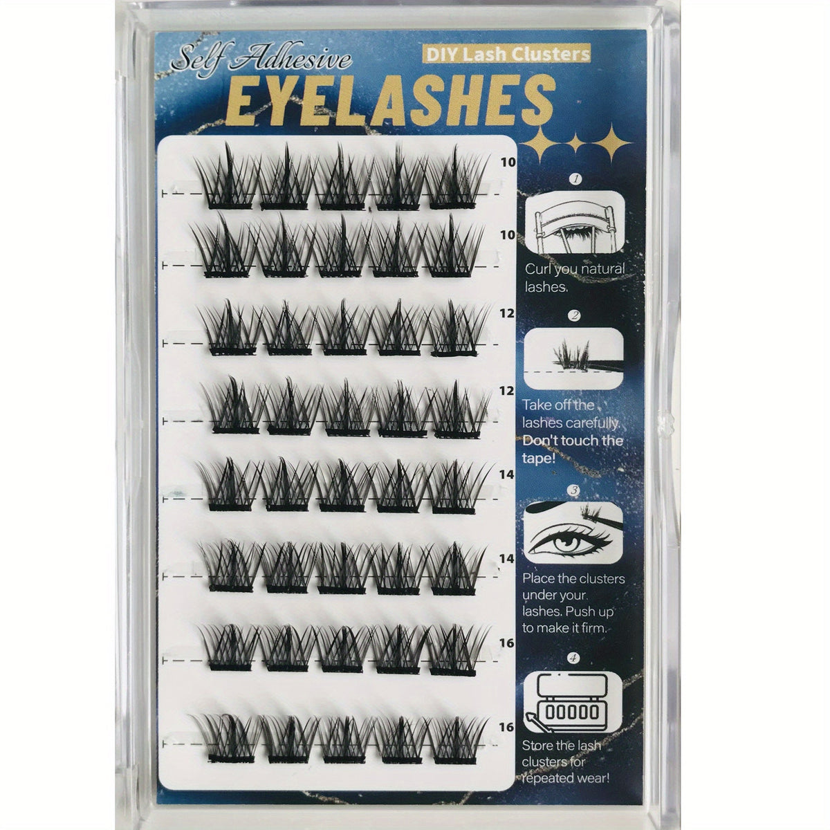 No Glue Need - Joliejuly Self Adhesive False Eyelashes Reusable Lash Clusters DIY 8-16mm Eyelashes Extension