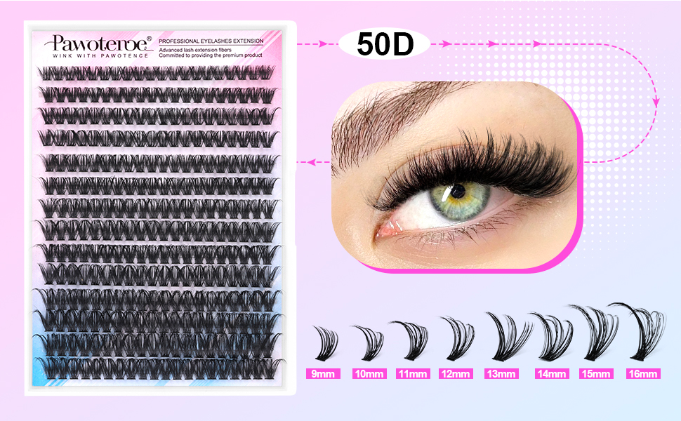 Joliejuly 50D-0.07D-9-16MIX KITDIY Eyelash Extension Kit 280pcs