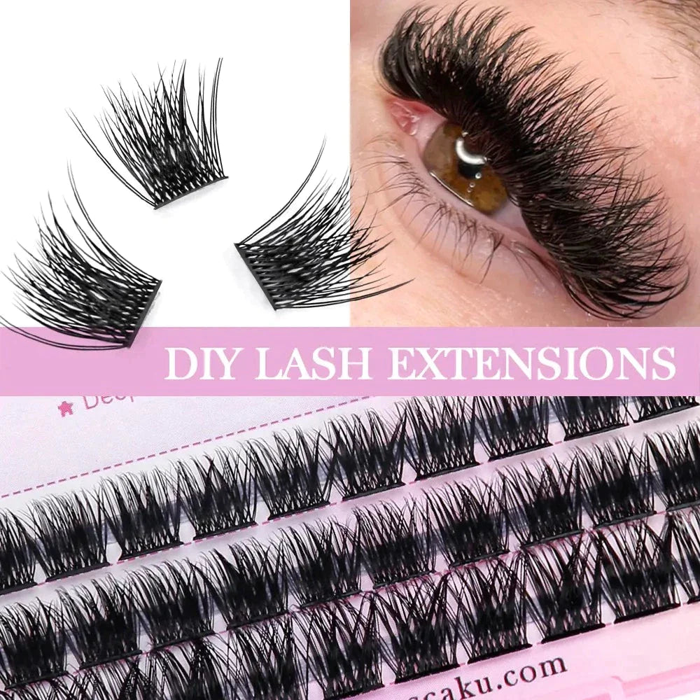 Joliejuly DIY Eyelashes Individual Clusters Lash Extensions Faux Mink Lashes